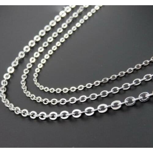 In bulk 10meter/Lot women Stainless Steel thin 1.5mm Strong Oval Rolo chain jewelry finding /Marking DIY