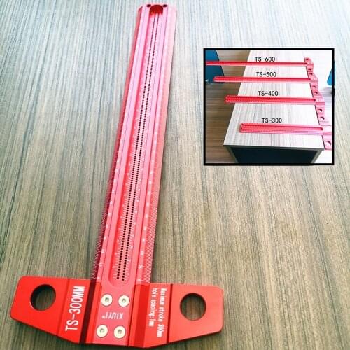 Luxury Aluminum High Precision Line Scribing Woodworking Scribe T-type Ruler Drawing Marking Gauge Crossed Line Measuring Tools
