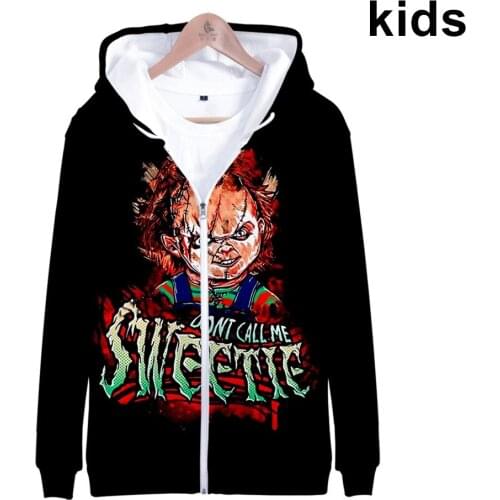 3 to 14 years kids hoodies Seed Of Chucky Ghost Doll 3d print Hoodie sweatshirt boys girls Horror Movie Jacket children clothes