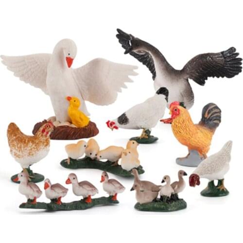 New Styles Action Toy Figures Simulation Crawling Insects Animals Hard Poultry animal chicken duck goose Collection Toys Gifts