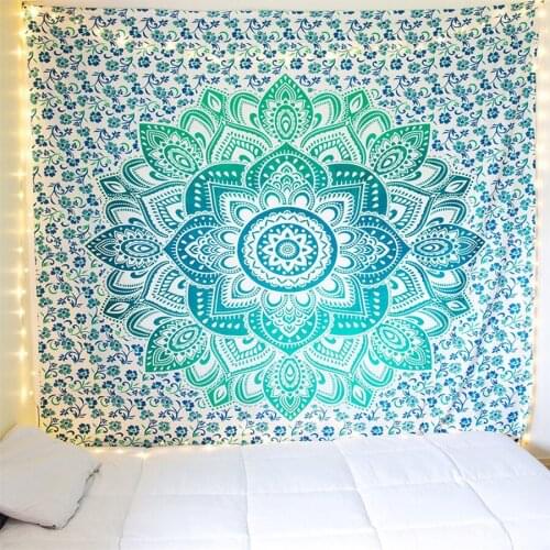 India Mandala Wall Tapestry Bohemia Decor Hanging Wall Tapestries Psychedelic Polyester Wall Carpet Blanket Yoga Mat Beach Towel