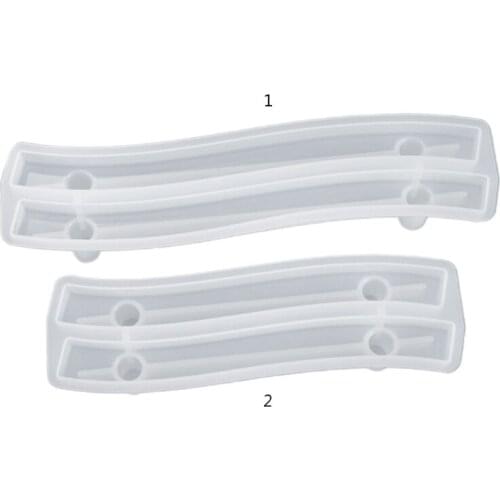 Crystal Epoxy Resin Mold Fruit Plate Bending Handle Casting Silicone Mould DIY Crafts Decoration Making Tool X4YA