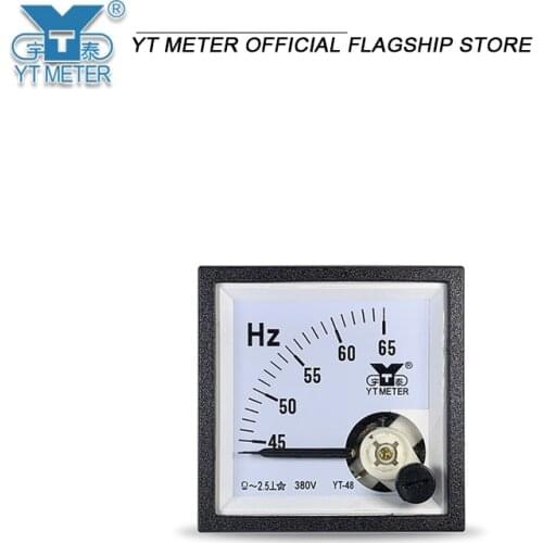 Yt48 pointer frequency meter 100V 220V 380V 45-55Hz 45-65hz 10V AC DC 50Hz 60Hz frequency converter instrument installation cp48