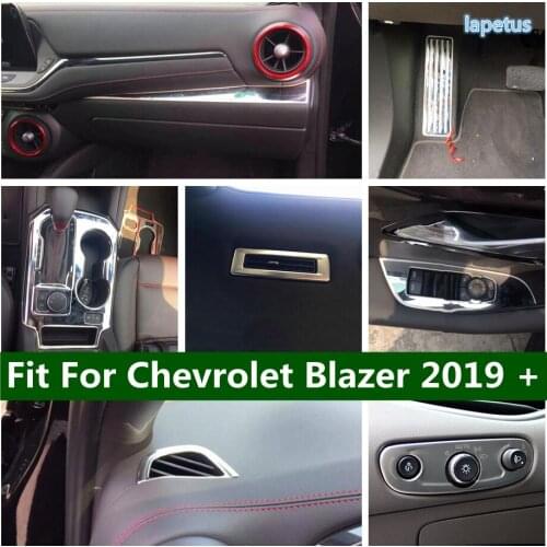 Head Lamp Switch Button / Dashboard Central Control Decoration Strip Cover Trim For Chevrolet Blazer 2019 - 2021 Silver Interior