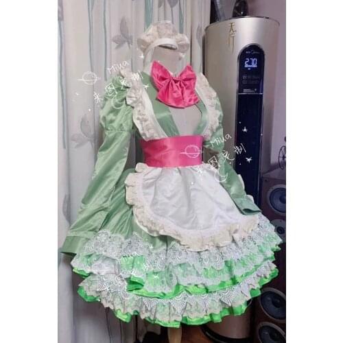 Anime Demon Slayer/Kimetsu no Yaiba Kanroji Mitsuri/Kochou Shinobu Maid Outfit Lolita Dress Cosplay Costume Halloween Free Ship