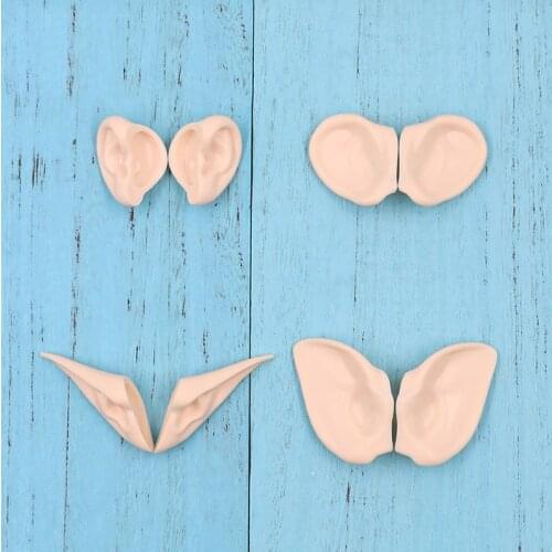 DLBELL Blyth Doll Icy Toy Ears White and Natural Tan Dark skin, Suitable for Body Parts for RBL Neo Blythe, 1/6 Scale Doll