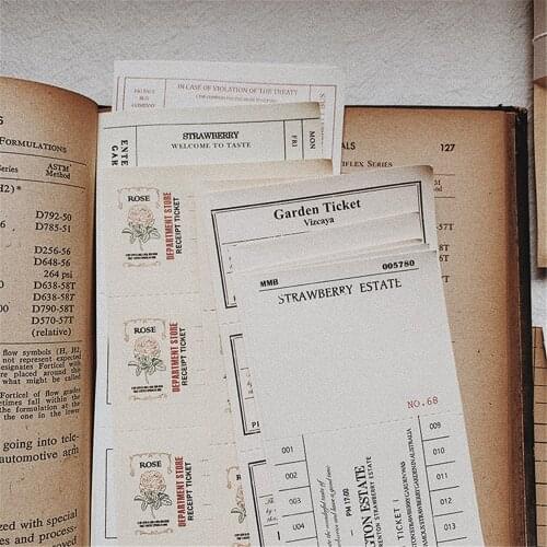260 PCS Vintage Collection Of Ticket Stubs Material Paper Daily Label DIY Scrapbooking Sticky Note Stickers Stationery Planner