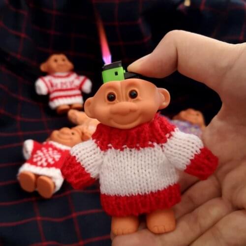 Cute Trolldroll Lighter Case Bic Slim Lighters protective Sleeve Rubber Doll Armor Shell General Body Protection Lighter cover