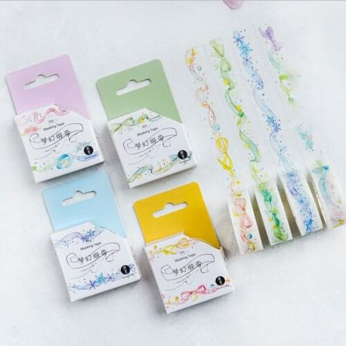 Cartoon Flamingo Pieces Set Palm Leaves Decoration Washi Tape Masking Paper Sticker Ablum Scrapbooking Frame Korea Stationery