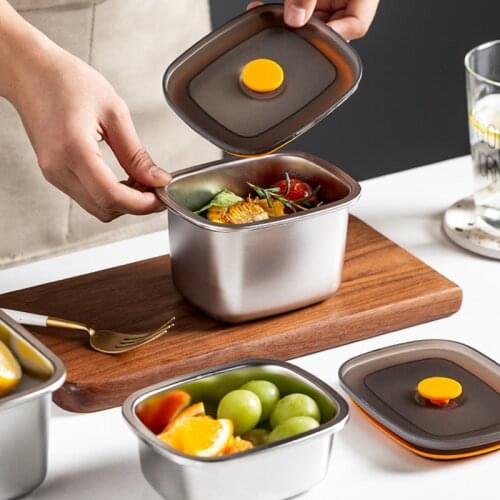 304 stainless steel fresh box kindergarten school canteen kitchen food fresh box set with cover