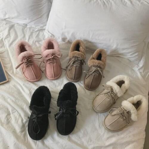 Japanese new plus velvet warm womens cotton shoes fashion thick-soled non-slip student cotton shoes winter womens shoes