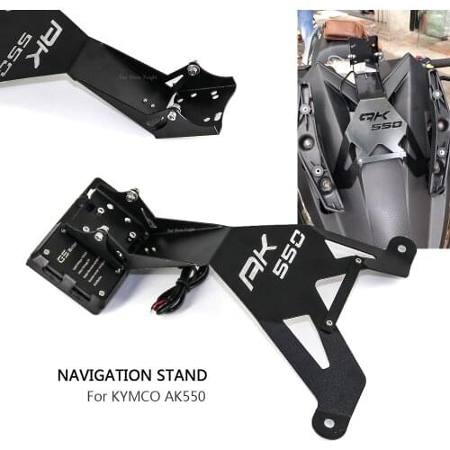 New Motorcycle Accessories Bracket mobile phone GPS board bracket mobile phone holder USB For KYMCO AK 550 AK550 ak550