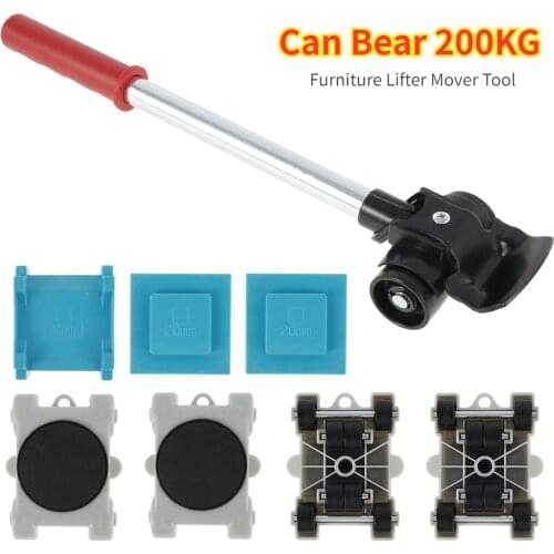 New Furniture Mover Tool Set Transport Lifter Heavy Stuff Moving 4 Wheeled Mover Roller with Wheel Bar Moving Device Tools