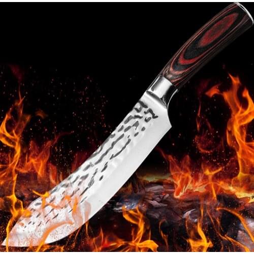 Butcher skinning knife forged boning knife cutting meat hammered stainless steel cut barbecue meat campng outdoor knife tools