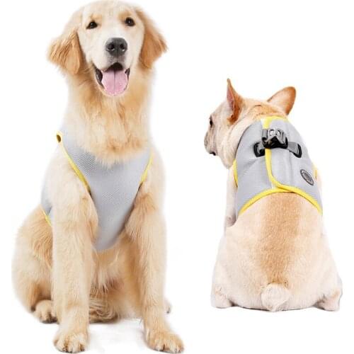 Dog Cooling Vest Harness Cooler Jacket Summer Adjustable Pet Mesh Reflective Vest Harnesses Dog Leash Quick Release Harness
