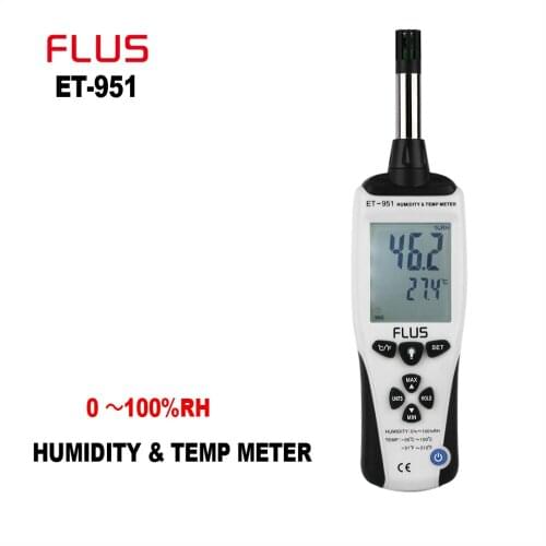 FLUS Humidity Temperature Thermometer Handheld Portable Digital Non-contact LCD Display Hygrometer Hunidity Temp Meter