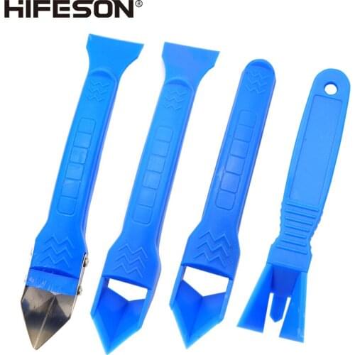 HIFESON Door Silicone Sealant Scraper Right angle Caulk Tool Kit Spatula for Window Caulking Finishing Sealant Removal