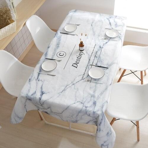 Cotton and Linen Table Cover Waterproof Digital Print Marble Nordic Room Decor Wedding Party Outside Tablecloth tischdecke T423
