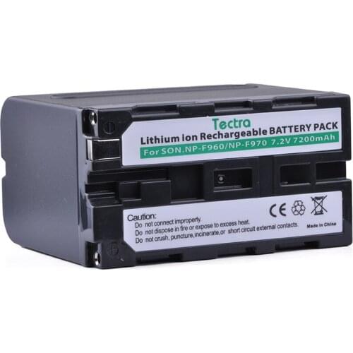 Tectra 1PC 7.2V 7200mAh NP-F960 NP-F970 battery for Sony CCD-RV100 CCD-TRV58 DCR-TRV110K For LED Video Camera light Battery