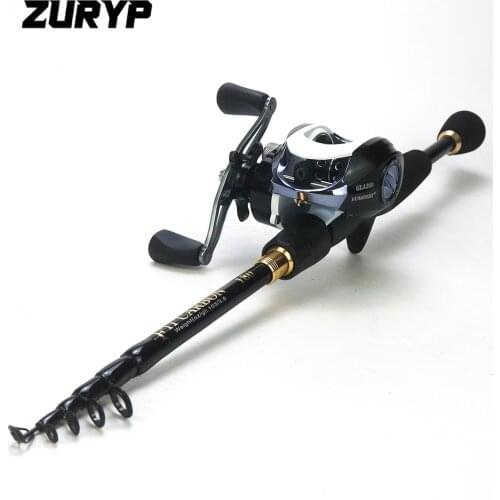 1.8-2.4m Telescopic Casting Fishing rod Combo Portable Ultralight Rod and 6.3:1 Gear Ratio Fishing Reel Fishing set rod and reel
