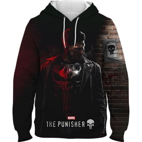 3D Printed Punishers Hoodies Men Women Children Streetwear Sweatshirts Fashion Boy Girl Kids Pullover Long Sleeve Casual Jacket