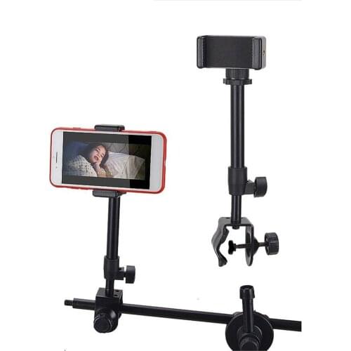 Universal Mic Stand Clamp Phone Holder Stretch Microphone Stands For Rehearsing Metal + Plastic Cell Phone Holder Live Show Part