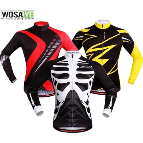 WOSAWE long sleeves Cycling Jersey Men MTB Downhill Jerseys Breathable Bike shirt Motocross Sports Cycling Clothing Jersey