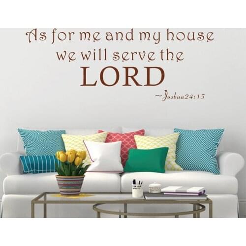Amazon hot my house will serve the lord Vinyl Wall Art Quote stickers inspiring wall decals