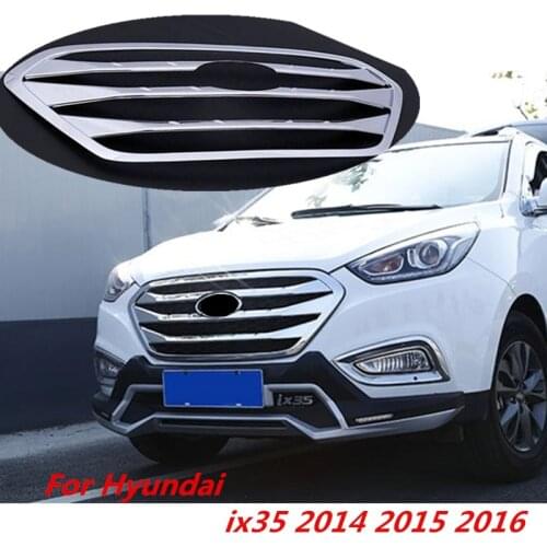 High quality Car Chrome ABS Front face decoration Racing grille auto For Hyundai IX35 ix35 2014 2015 2016 Car accessories
