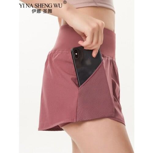 2021 Tummy Control Yoga Shorts for Women with Phone Pockets Workout Running Hight Waist Sports Shorts with Pockets Sportswear