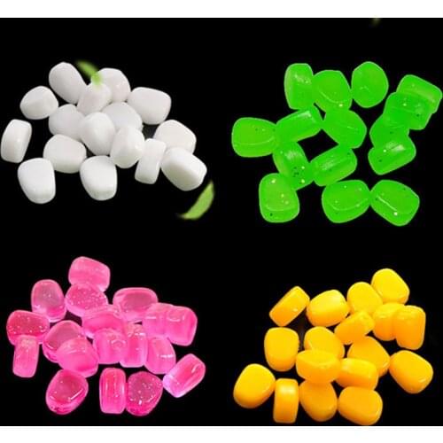 100Pcs Silicone Material Realistic Simulation Sinking Plastic Corn Smell Bait Submerged Corn Kernels Fishing Lures Fish Food
