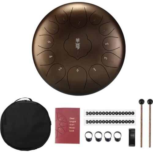 12 Inch 13 Tone Handpan Drum Steel Tongue Drum Hand Pan Drum With Padded Drum Bag And A Pair Mallets