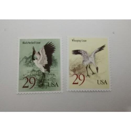 2PCS 1994 American stamp crane Post Stamps Postage Collection