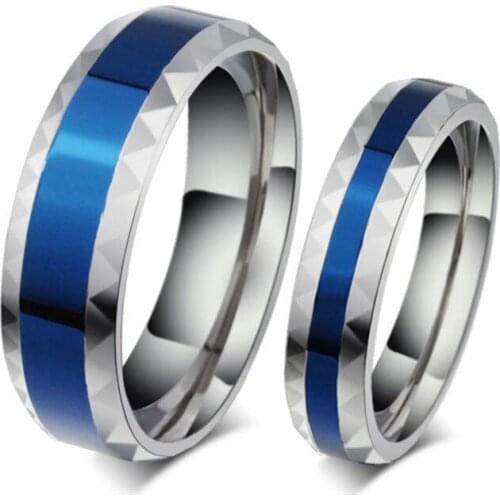 316L Stainless Steel Finger Rings Men Wedding Band Jewelry Blue 4mm Womans Titanium Steel Rings For Lover New Stainless Ring