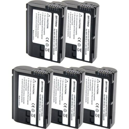 5pc EN-EL15 ENEL15 EL15 Full Decoded Camera Battery for Nikon D500 D600 D610 D750 D7000 D7100 D7200 D800 D800E D810 D810A&1 V1