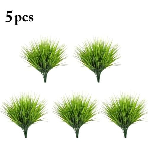 5Pcs/Set Artificial Plant Plastic Green Grass Plant Wall Plant Garden Outdoor Indoor Home Store Background False Plant Decor