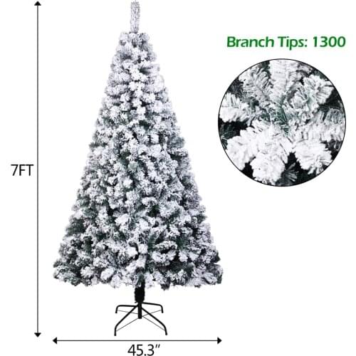 7ft Pvc Flocking Christmas Tree 1300 Branches Automatic 190813320