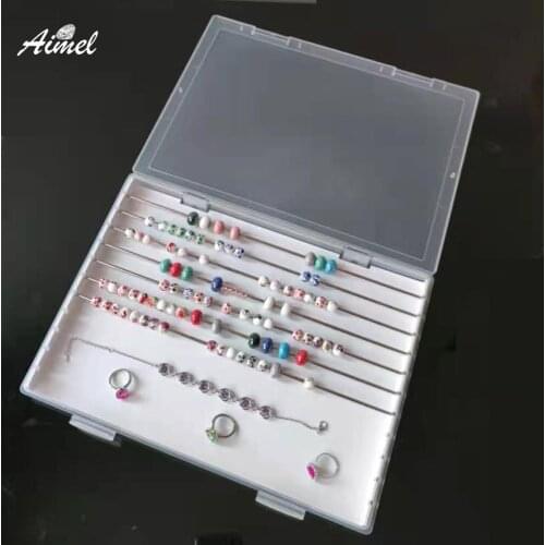 Acrylic Bead Box Troll Beads Jewelry Storage Organizer Case DIY Bracelet Necklace Beads Jewelry Showcase Box Charm Display Tray