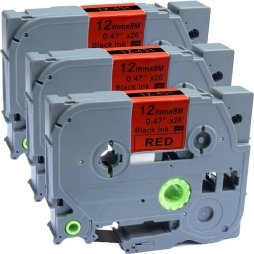 AOMYA P-Touch 3PCS Compatible for Brother TZe-431 12mmx8m Standard Labeling Tape