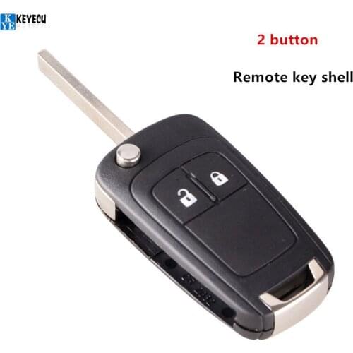 Keyecu 2 Buttons Flip Folding Remote Key Case For Opel Vauxhall Corsa Astra Vectra Zafira Omega HU100 Uncut Blade