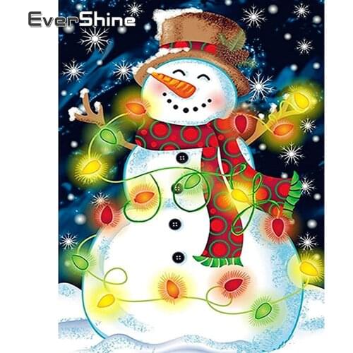 EverShine DIY Diamond Painting Cartoon Picture Of Rhinestones Diamond Embroidery Full Square Snowman Mosaic Winter Kits