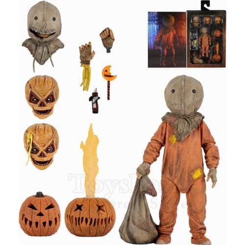 Trick R Treat Sam 7" Scale Ultimate Deluxe Action Figure LED Jack O Lantern 2007 Classic Film Movie NECA Toys Collection Doll