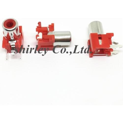 5PCS RCA socket 3pins AV core PCB soldering audio video socket lotus seat AV-8.4-9 connector red