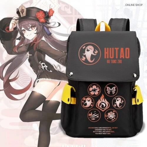 Game Backpack Genshin Impact Keqing Klee Fischl Cosplay Bags Students School Bags Men Women Large Capacity Laptop Travel Bags