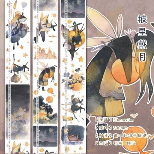 Kawaii Fairy Girls Animal Special Oil Washi Tapes Bullet Journal Masking Tape Adhesive Tape DIY Scrapbooking Washi Stickers
