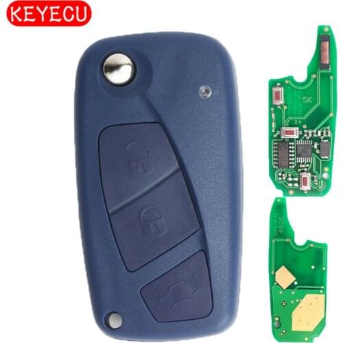 Keyecu Remote Key 3 Button 434MHz PCF7946 for FIAT Punto Ducato Stilo Panda Central Blue