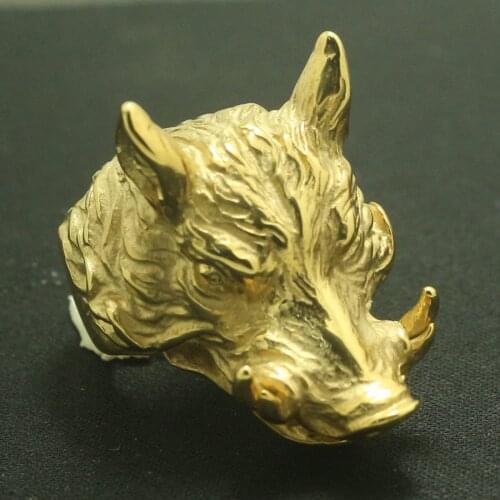 316L Stainless Steel Cool Wild Boar Newest Ring For Hunting
