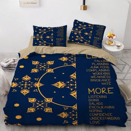 3D Luxury Comforter Shell Duvet Quilt Cover Bedding Set Single King Queen Double Single Size Blue Boho Style Home Texitle