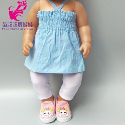 Doll dress for 17 inch Baby Dolls cotton pink dots dress with underwear and hat 18" girls boy doll outfits doll accessories