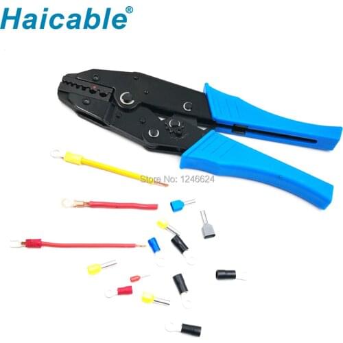 LX-06WF2C Rachet Terminal Connecting crimping pliers insulated terminals 0.5-2.5mm2 /20-14AWG cord end sleeve0.5-6mm2 /20-10AWG